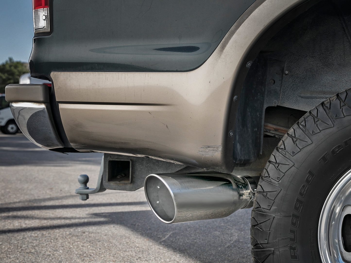 aFe Large Bore-HD 4 IN 409 Stainless Steel Turbo-Back Exhaust System w/ Polished T