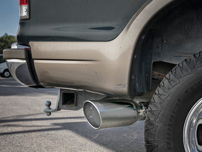 aFe Large Bore-HD 4 IN 409 Stainless Steel Turbo-Back Exhaust System w/ Polished T