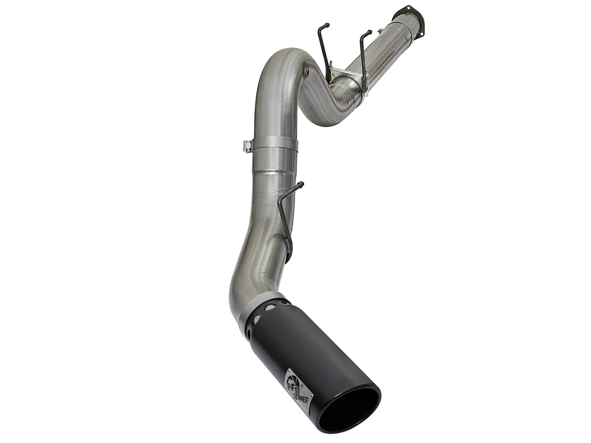 aFe Large Bore-HD 5 IN 409 Stainless Steel DPF-Back Exhaust System w/Black Tip - Ford 2017-2026 6.7L