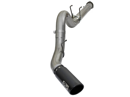 aFe Large Bore-HD 5 IN 409 Stainless Steel DPF-Back Exhaust System w/Black Tip - Ford 2017-2026 6.7L