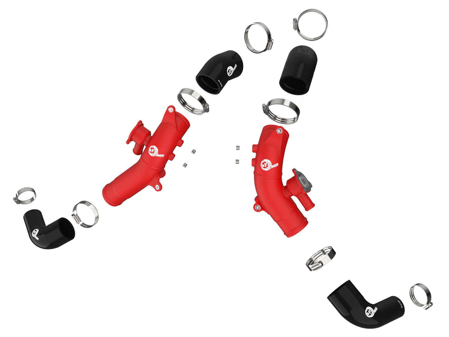 aFe BladeRunner 2-1/2 IN Aluminum Hot Charge Pipe Red - 2022-2026 3.4L