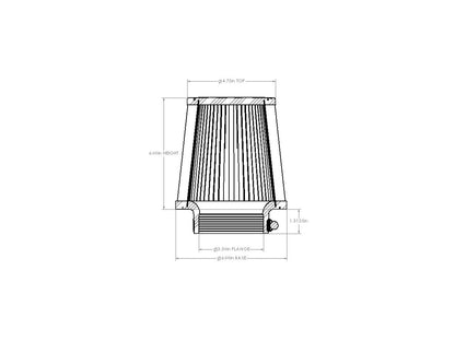 aFe Universal Clamp-On Air Filter w/ D2 Dura-Dry Media - 21-35010V