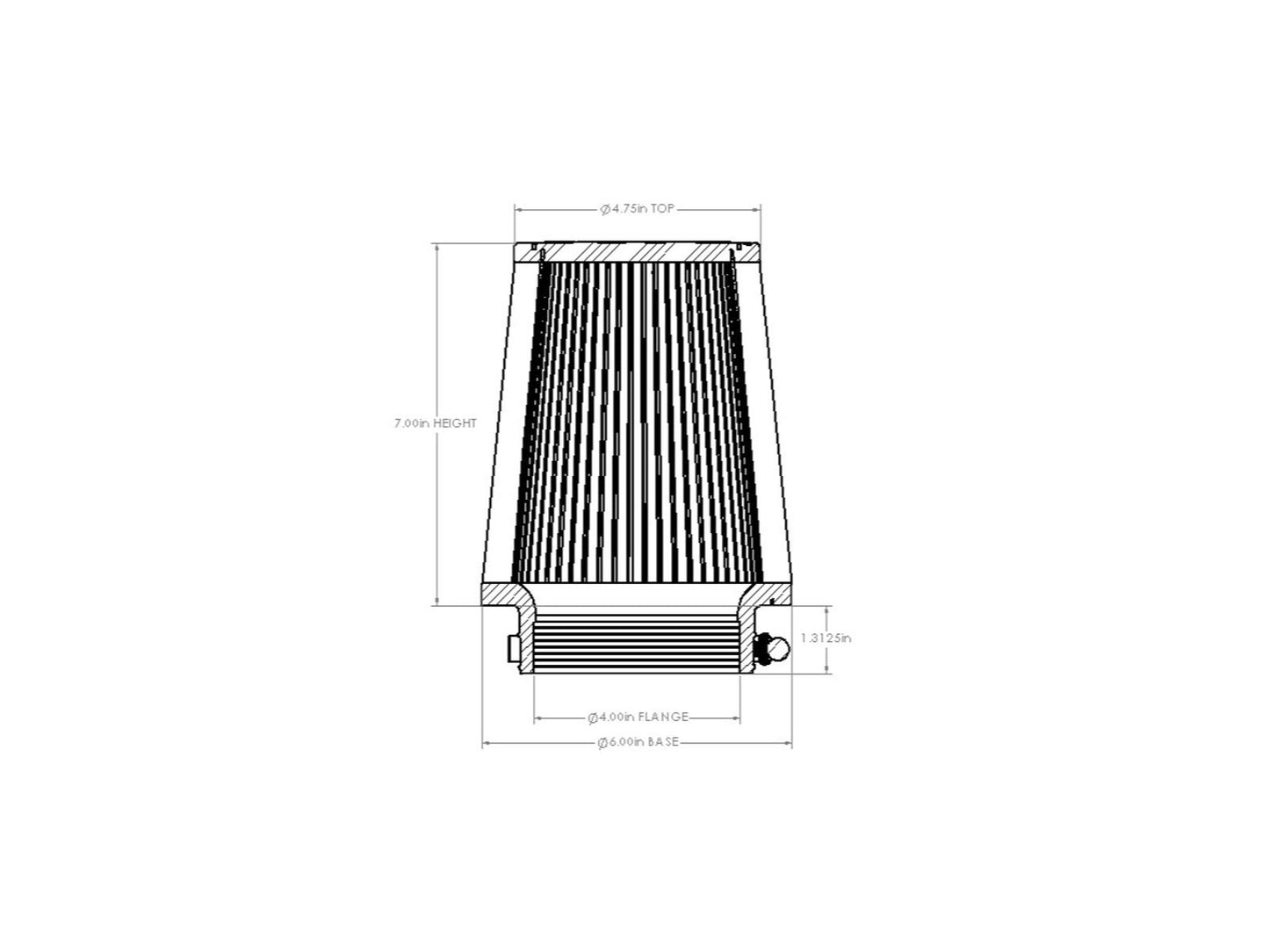 aFe Universal Clamp-On Air Filter w/ D2 Dura-Dry Media - 21-40011V