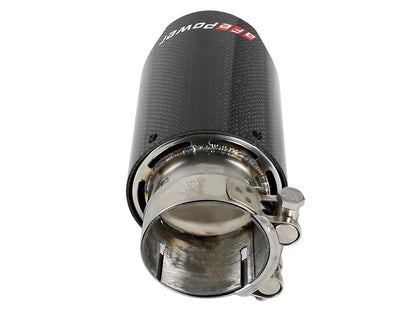 aFe MACH Force-Xp 304 Stainless Steel Clamp-on Exhaust Tip Carbon Fiber - 304 Stainless Steel, Outlet Inside Diameter 3.5 in
