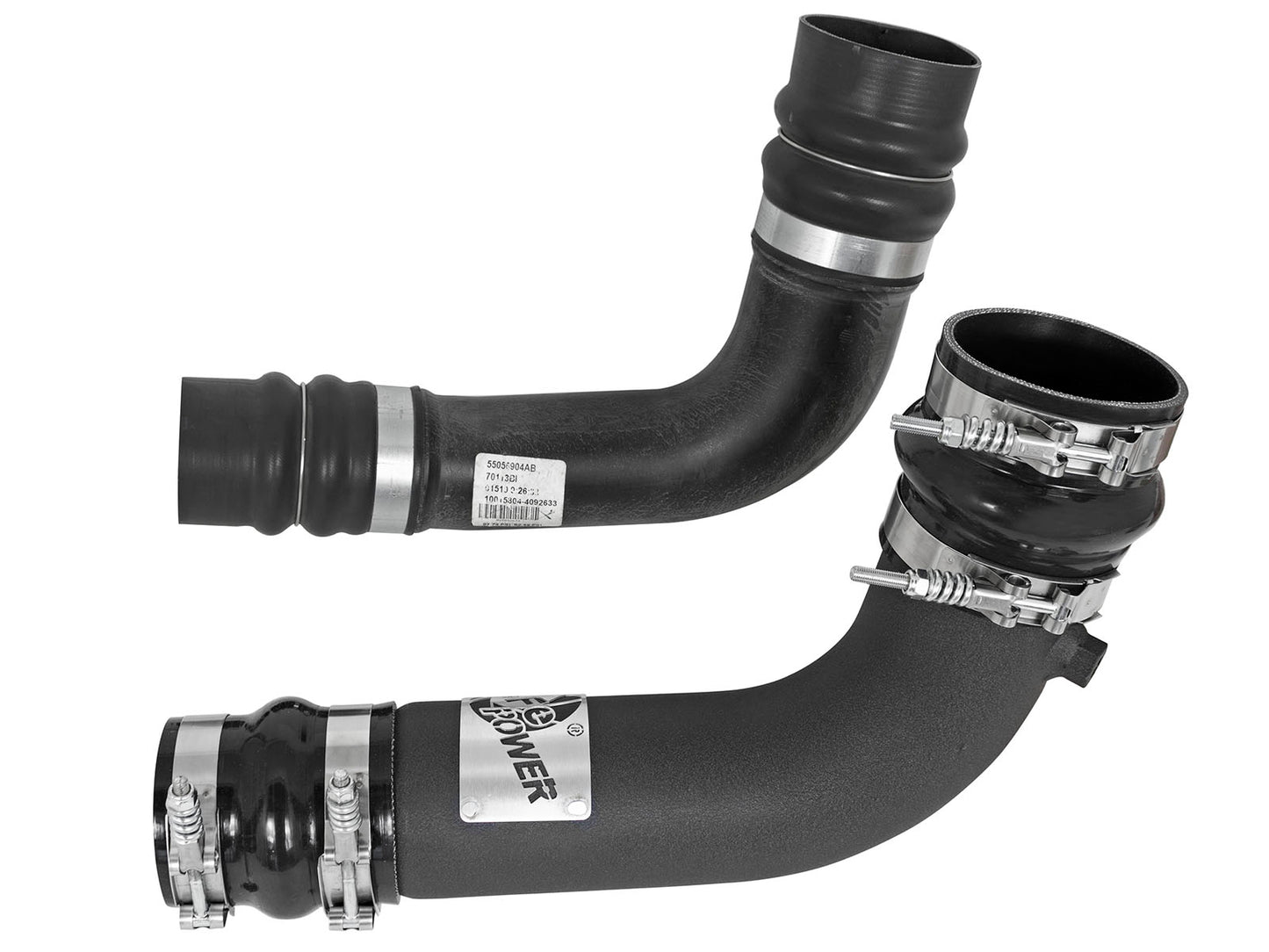 aFe BladeRunner 3 IN & 2-3/4 IN Aluminum Hot and Cold Charge Pipe Kit Black