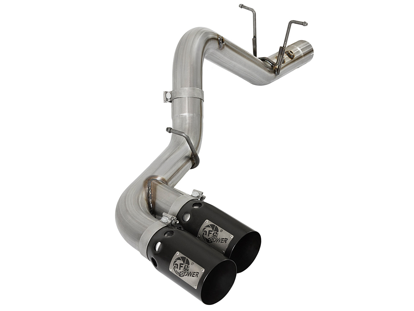 aFe Rebel XD Series 4 IN 409 Stainless Steel DPF-Back Exhaust w/Dual Black Tips - Chevy/GMC 2017-2019 6.6L