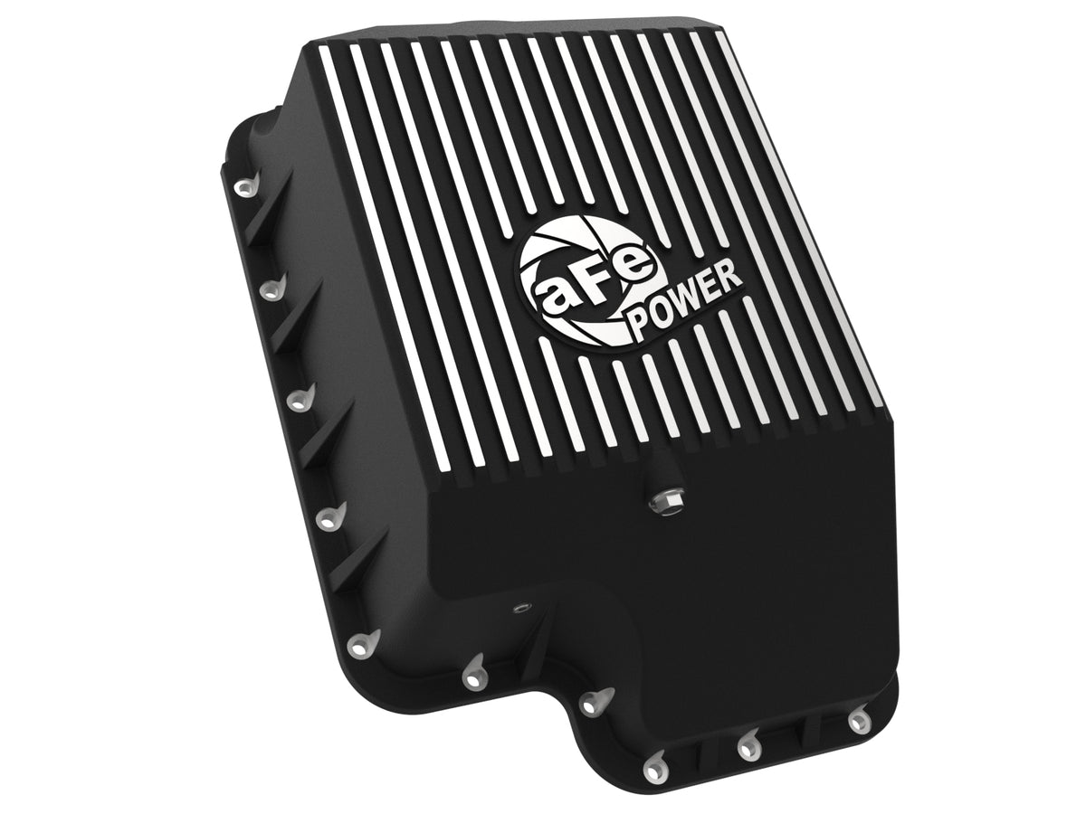 aFe Pro Series Transmission Pan Black w/ Machined Fins - Ford 1994-2010