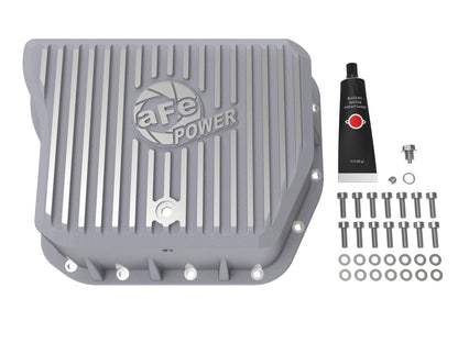 aFe Street Series Transmission Pan Raw w/ Machined Fins - Dodge 1994-2007 5.9L