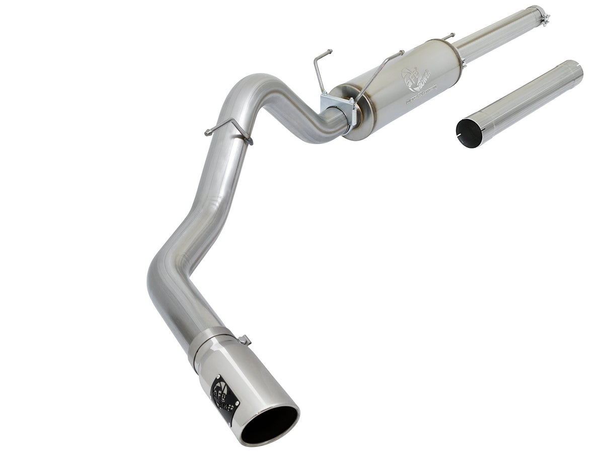 aFe Large Bore-HD 4 IN 409 Stainless Steel Cat-Back Exhaust System w/ Polished Tip - Dodge 2003-2004 5.9L