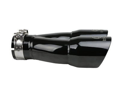 aFe Takeda 304 Stainless Steel Clamp-on Exhaust Tip Black - 49T25364-B10