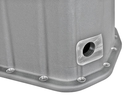 aFe Street Series Engine Oil Pan Raw w/ Machined Fins - Chevy/GMC 2001-2010 6.6L - Capacity 12, Height 6.94 in
