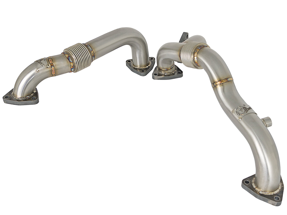 aFe Twisted Steel 304 Stainless Steel Header Up-Pipes - Ford 2008-2010 6.4L