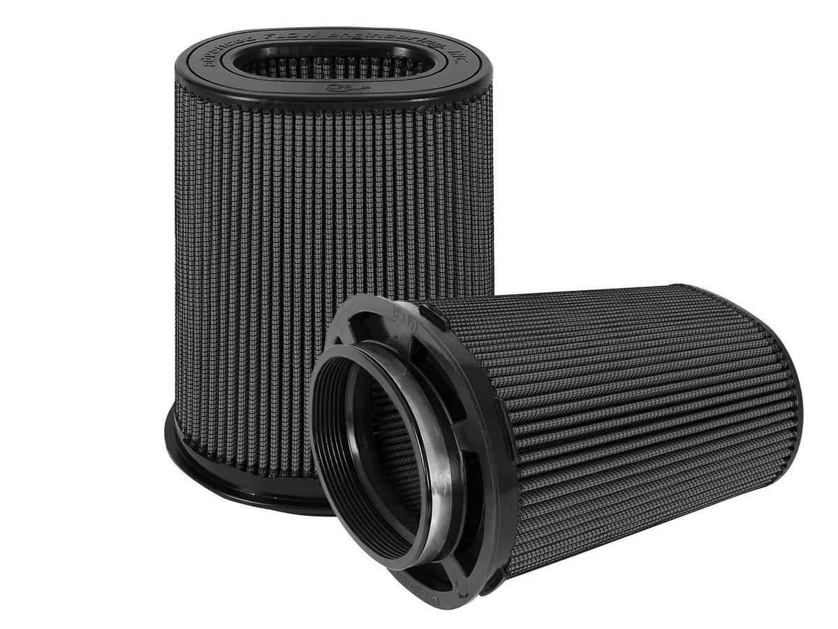 aFe Momentum Intake Replacement Air Filter w/ Black Pro 5R Media (Pair) - Flange Inside Diameter 6 x 4 in, Height 10 in