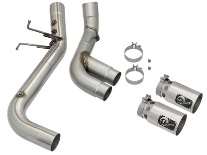 aFe Rebel XD Series 4 IN 409 Stainless Steel DPF-Back Exhaust w/Dual Polished Tips - Chevy/GMC 2017-2019 6.6L