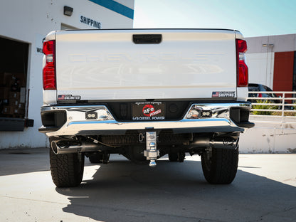 aFe Large Bore-HD 4 IN 409 Stainless Steel DPF-Back Exhaust System w/Polished Tip - Chevy/GMC 2020-2026 6.6L