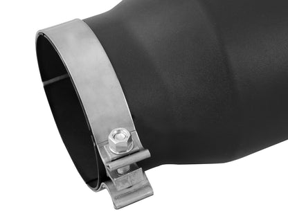 aFe MACH Force-Xp 409 Stainless Steel Clamp-on Exhaust Tip Black Left Side Exit - 49T50702-B15