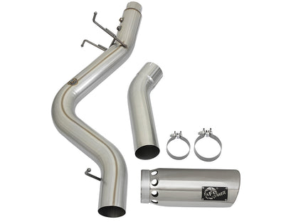 aFe Large Bore-HD 4 IN 409 Stainless Steel DPF-Back Exhaust System w/Polished Tip - Chevy/GMC 2017-2019 6.6L