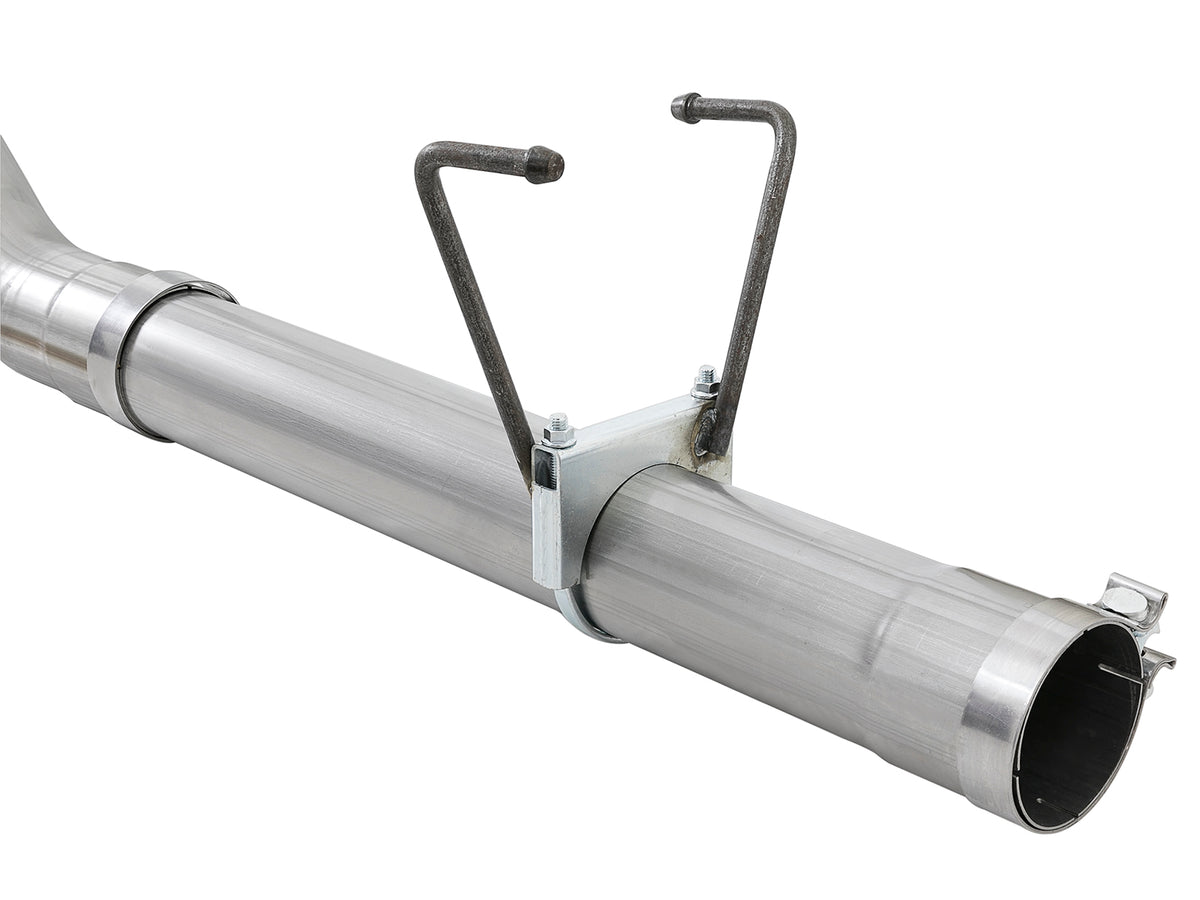 aFe Large Bore-HD 4 IN 409 Stainless Steel DPF-Back Exhaust System w/ Polished Tip - Dodge/Ram 2007-2012 6.7L