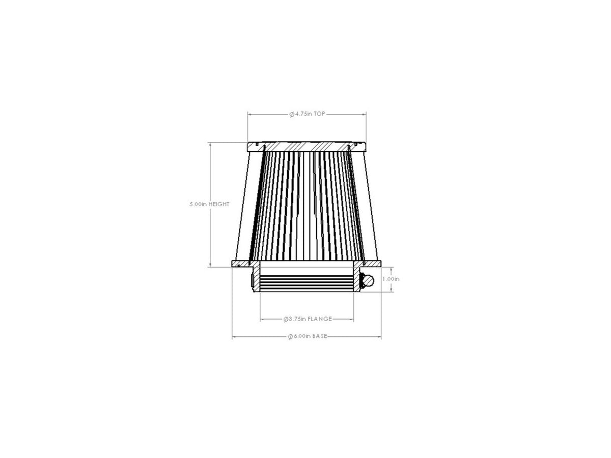 aFe Universal Clamp-On Air Filter w/ D2 Dura-Dry Media - 21-38505V