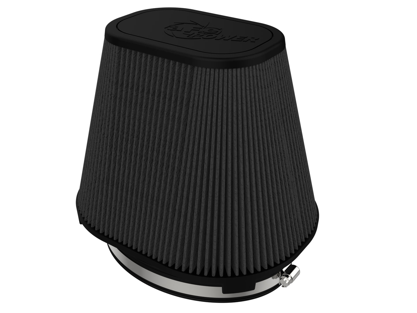 aFe Track Series Intake Replacement Air Filter w/ Black Pro 5R Media - Black, Flange Inside Diameter 5.50 x 7.50 in