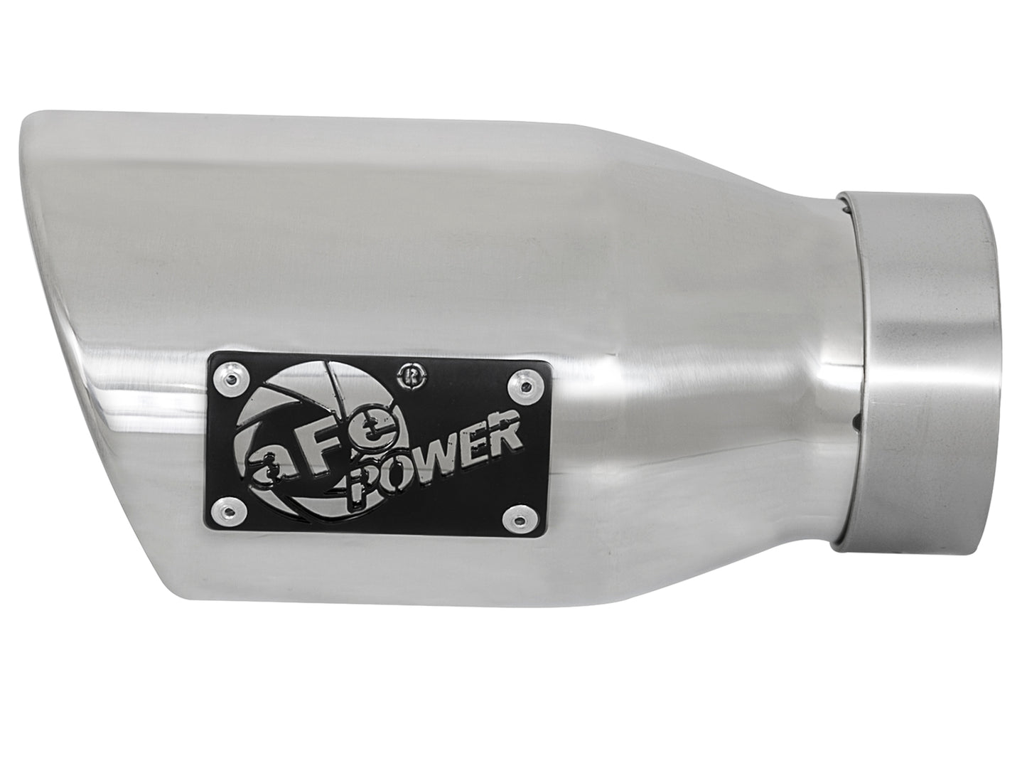 aFe MACH Force-Xp 409 Stainless Steel Clamp-on Exhaust Tip Polished - Left, Inlet Inside Diameter 3 in