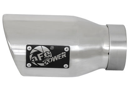 aFe MACH Force-Xp 409 Stainless Steel Clamp-on Exhaust Tip Polished - Left, Inlet Inside Diameter 3 in