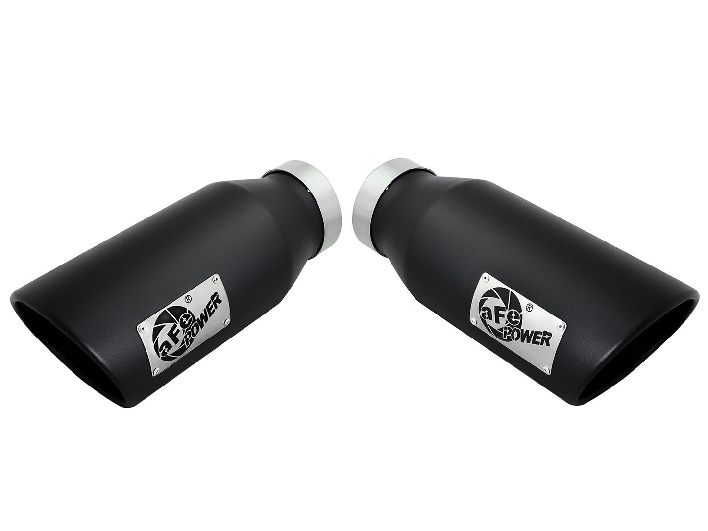 aFe Large Bore-HD 4 IN 409 Stainless Steel DPF-Back Exhaust System w/Black Tip - Ford 2015-2016 6.7L