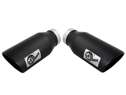 aFe Large Bore-HD 4 IN 409 Stainless Steel DPF-Back Exhaust System w/Black Tip - Ford 2015-2016 6.7L