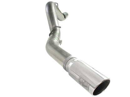 aFe Large Bore-HD 5 IN 409 Stainless Steel DPF-Back Exhaust System w/Polished Tip - Chevy/GMC 2011-2016 6.6L