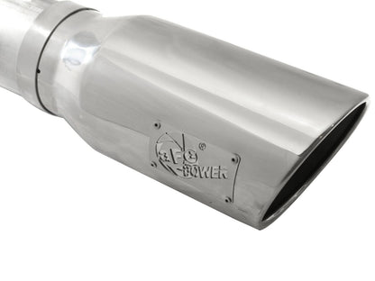 aFe Large Bore-HD 5 IN 409 Stainless Steel DPF-Back Exhaust System w/Polished Tip - Ford 2015-2016 6.7L