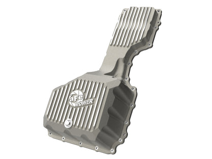 aFe Street Series Engine Oil Pan Raw w/ Machined Fins - Chevy/GMC 2017-2019 6.6L