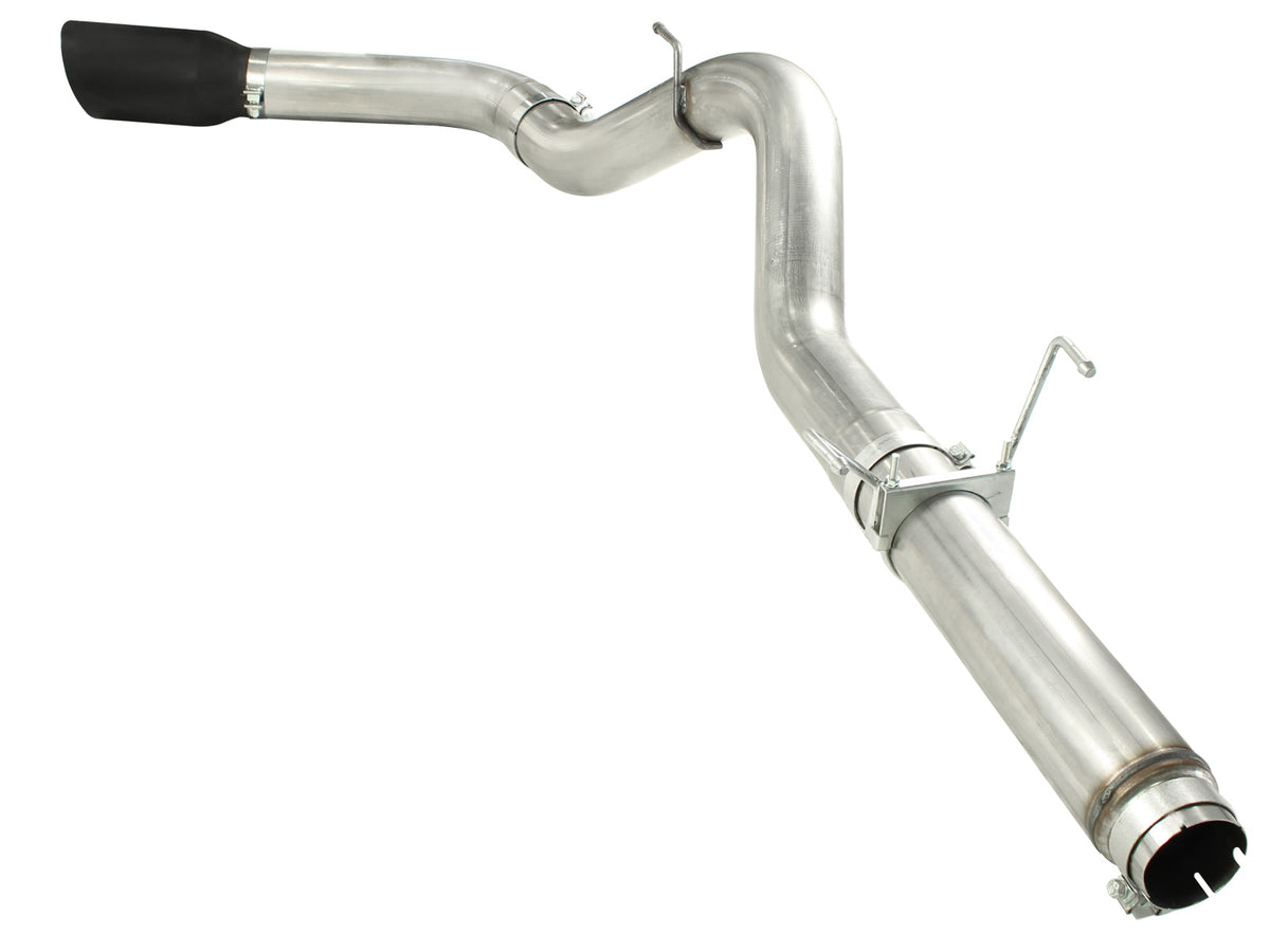 aFe Large Bore-HD 5 IN 409 Stainless Steel DPF-Back Exhaust System w/Black Tip - Dodge/Ram 2007-2012 6.7L