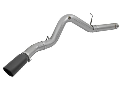 aFe Large Bore-HD 5 IN 409 Stainless Steel DPF-Back Exhaust System w/Black Tip - Chevy/GMC 2016 6.6L