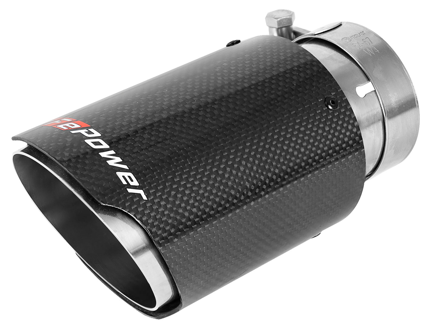 aFe MACH Force-Xp 304 Stainless Steel Clamp-on Exhaust Tip Carbon Fiber - 304 Stainless Steel, Outlet Inside Diameter 3.5 in
