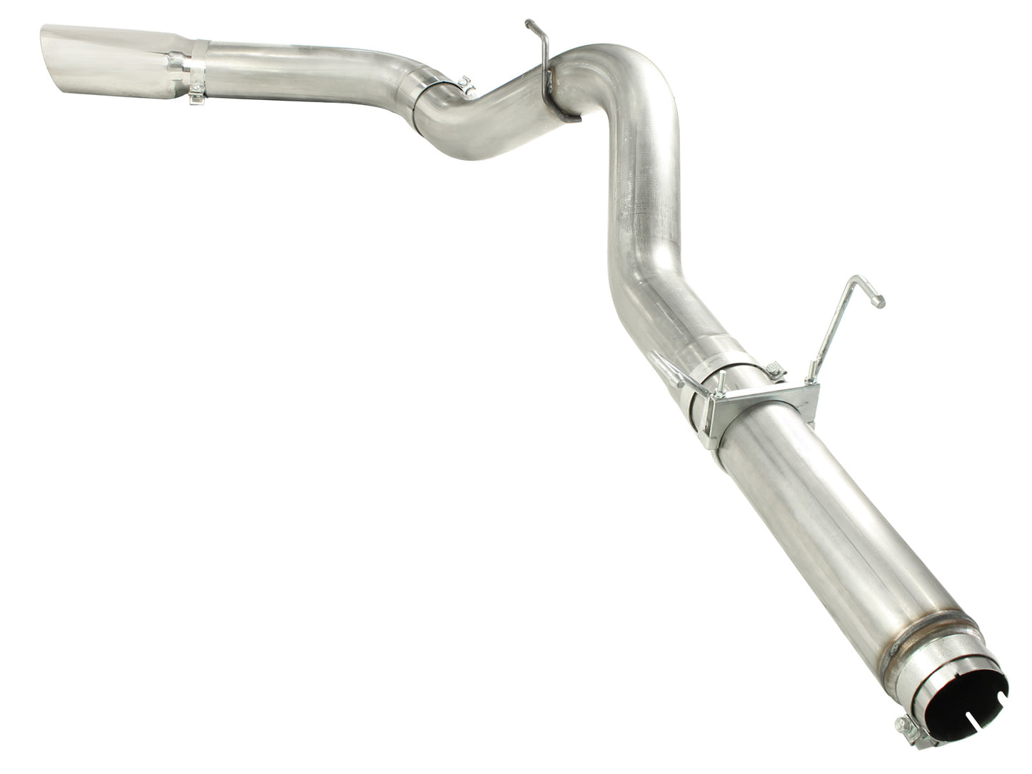 aFe Large Bore-HD 5 IN 409 Stainless Steel DPF-Back Exhaust System w/Polished Tip - Dodge/Ram 2007-2012 6.7L