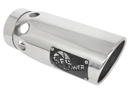 aFe Large Bore-HD 5 IN 409 Stainless Steel DPF-Back Exhaust System w/Polished Tip - Chevy/GMC 2020-2023 6.6L