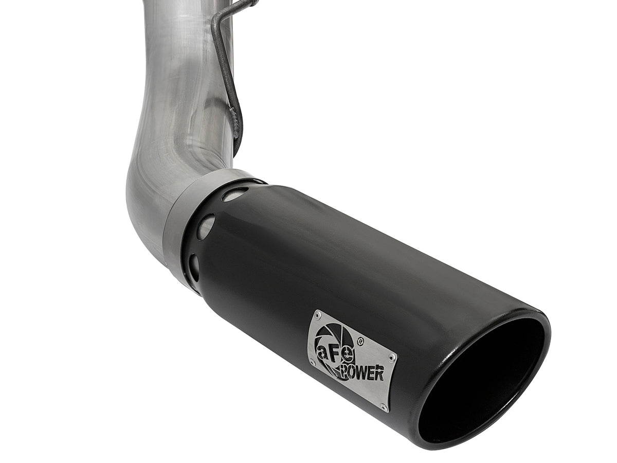 aFe Large Bore-HD 5 IN 409 Stainless Steel DPF-Back Exhaust System w/Black Tip - Ford 2017-2026 6.7L