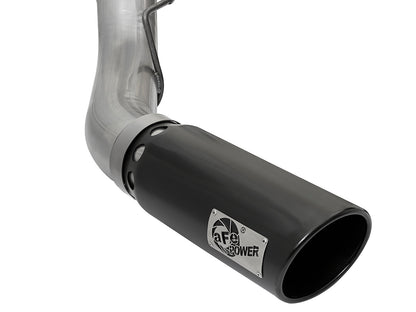 aFe Large Bore-HD 5 IN 409 Stainless Steel DPF-Back Exhaust System w/Black Tip - Ford 2017-2026 6.7L
