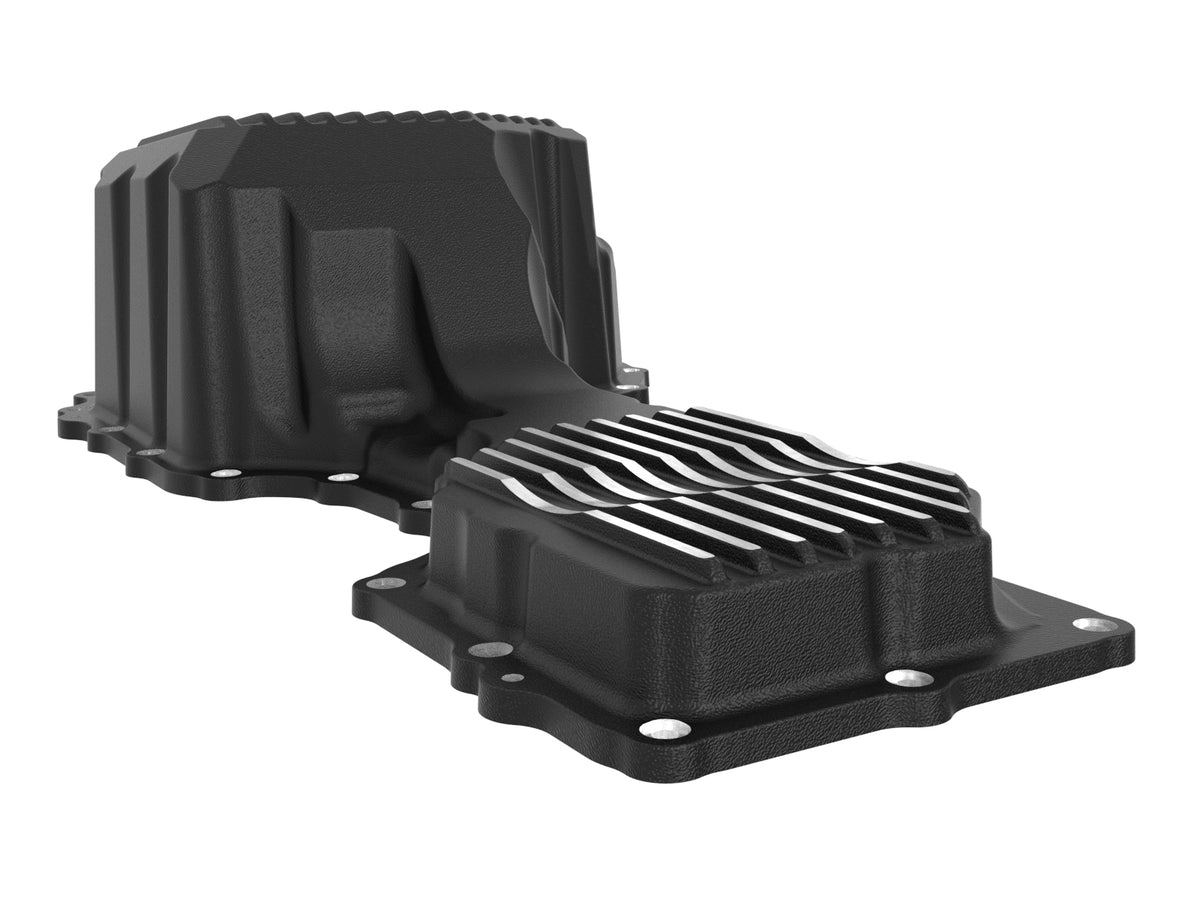aFe Pro Series Engine Oil Pan Black w/ Machined Fins - Chevy/GMC 2017-2019 6.6L