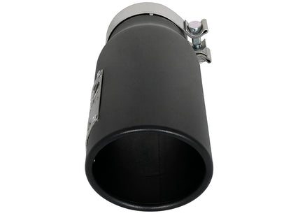 aFe MACH Force-Xp 409 Stainless Steel Clamp-on Exhaust Tip Black - 49T35451-B12