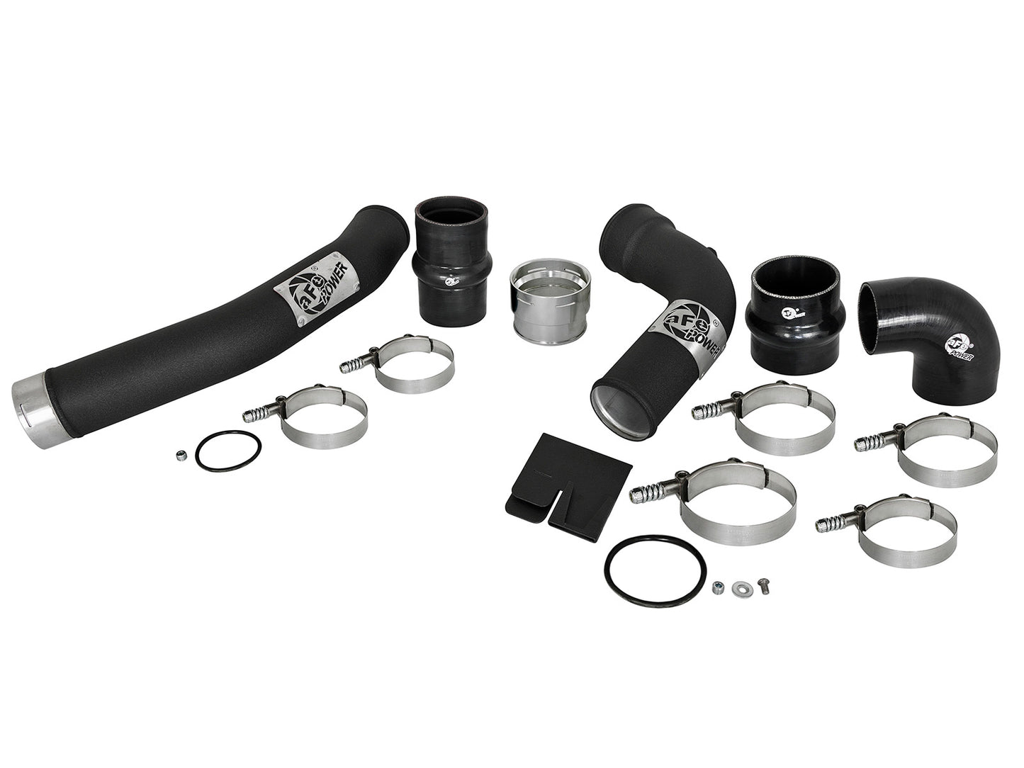 aFe BladeRunner 3 IN Aluminum Hot and Cold Charge Pipe Kit Black - Ford 2017-2022 6.7L