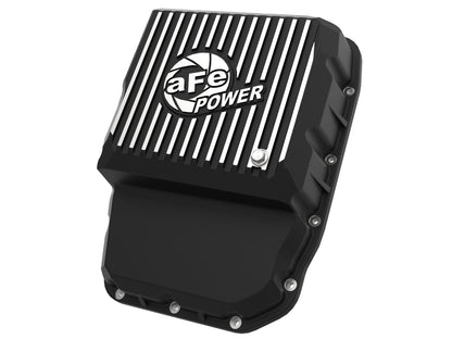 aFe Pro Series Transmission Pan Black w/ Machined Fins - Dodge/Ram 2007-2012 6.7L