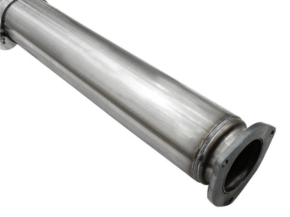 aFe Large Bore-HD 5 IN 409 Stainless Steel DPF-Back Exhaust System w/Polished Tip - Ford 2015-2016 6.7L