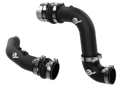 aFe BladeRunner Aluminum Hot and Cold Charge Pipe Kit Black - Ford 2023-2026 6.7L - 46-20684-B