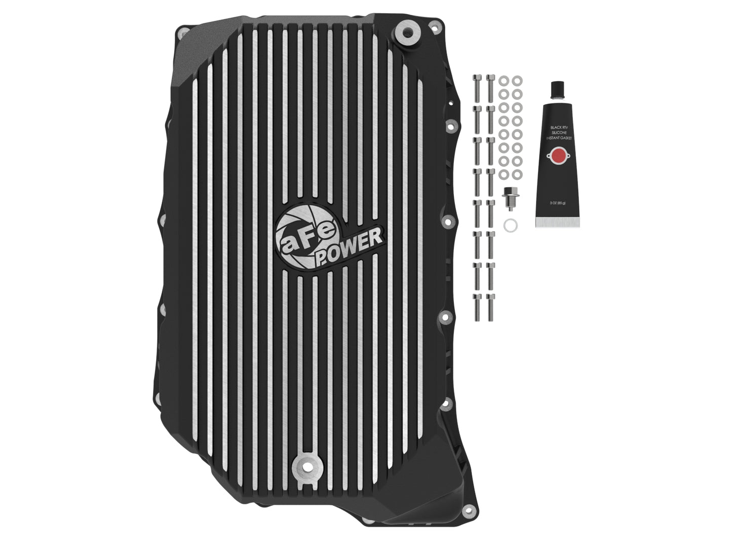 aFe Pro Series Transmission Pan Black w/ Machined Fins - Chevy/GMC 2020-2026 6.6L