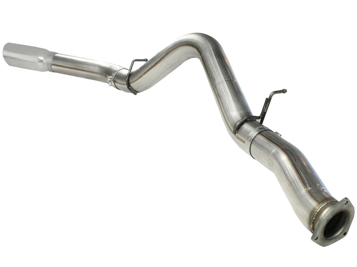 aFe Large Bore-HD 5 IN 409 Stainless Steel DPF-Back Exhaust System w/Polished Tip - Chevy/GMC 2007-2010 6.6L