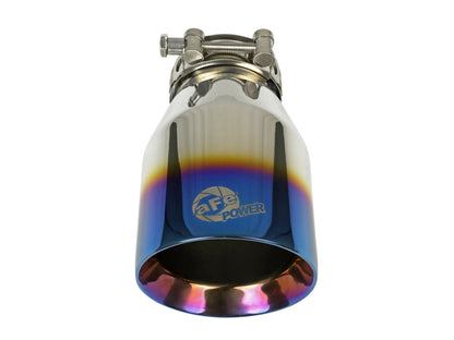 aFe MACH Force-Xp 304 Stainless Steel Clamp-on Exhaust Tip Blue Flame