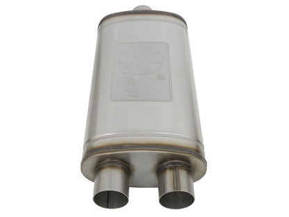 aFe MACH Force-Xp 304 Stainless SteelSingle 3 IN Inlet to Dual 3 IN Outlet Muffler