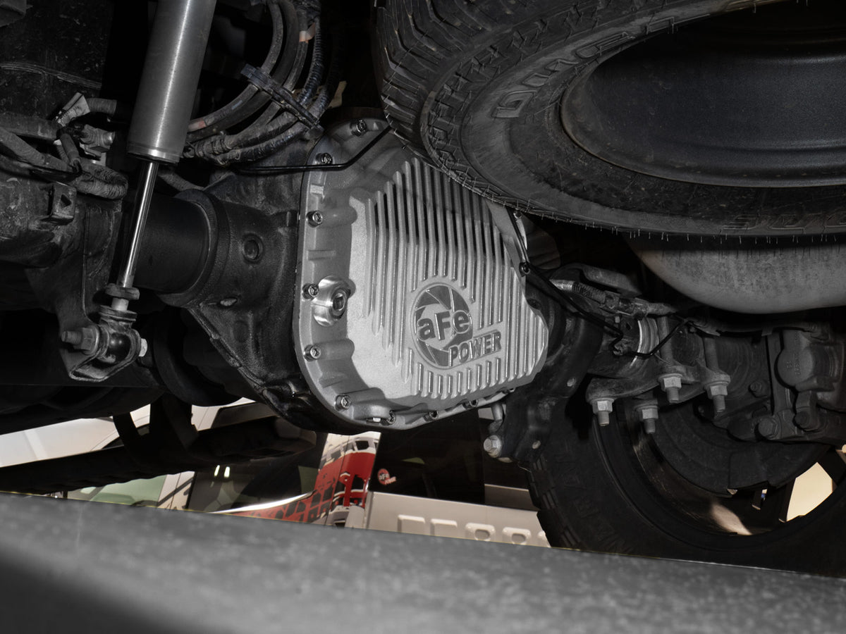 aFe Street Series Rear Differential Cover Raw w/ Machined Fins - Ford 2023-2026 6.7L/7.3L