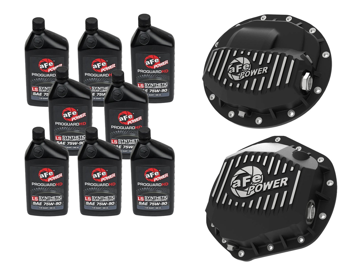 aFe Front & Rear Differential Cover Package w/ Oil - Ram 2013-2018 6.7L
